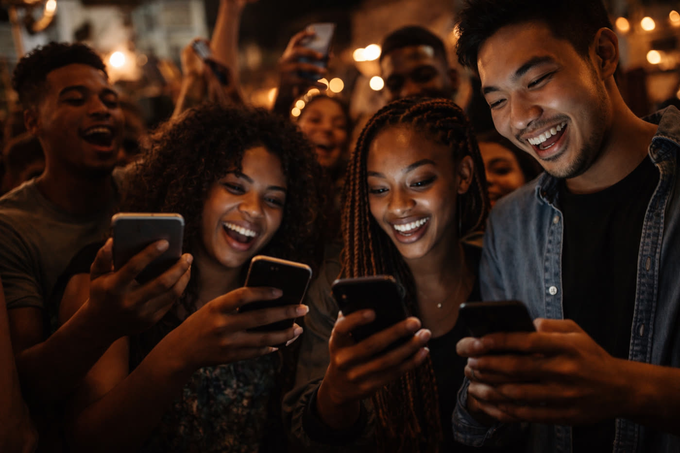 Fans supporting an artist together